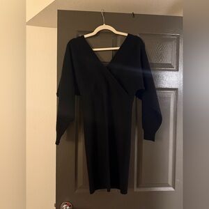 Elegant Black V-Neck Dress